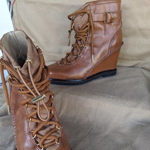 Diane Von Furstenberg Senna lace-up leather wedge